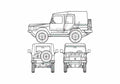 Blueprint Volkswagen Iltis SUV 1978 A4 Photo Print