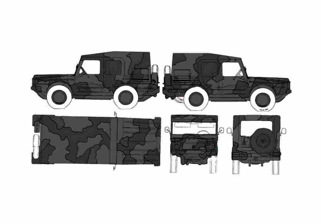Blueprint Volkswagen Iltis Van 1960 A4 Photo Print