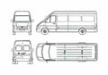 Blueprint Volkswagen It LWB Van 2006 A4 Photo Print