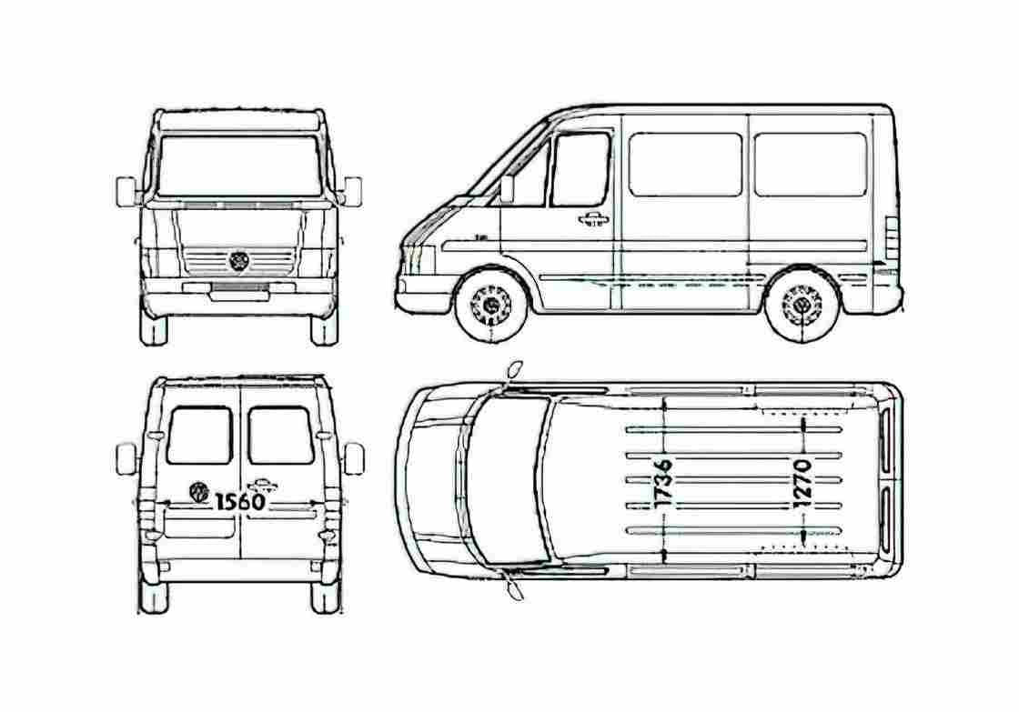 Blueprint Volkswagen It Van 2006 A4 Photo Print