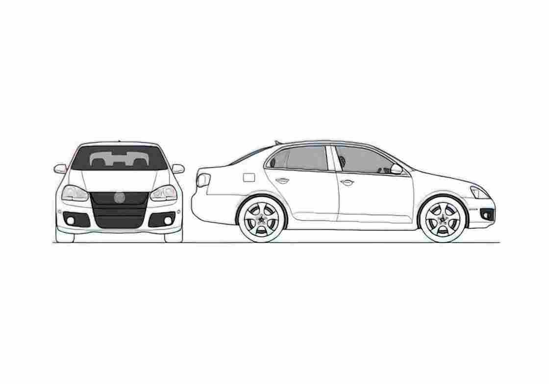 Blueprint Volkswagen Jetta GLi Sedan 2010 A4 Photo Print