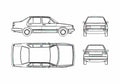 Blueprint Volkswagen Jetta II 1G) Sedan 1984 A4 Photo Print