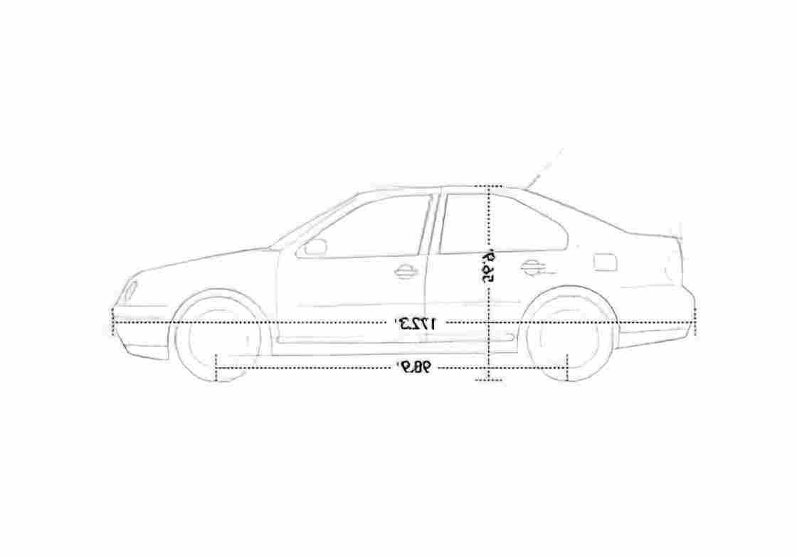 Blueprint Volkswagen Jetta Sedan 2001 A4 Photo Print