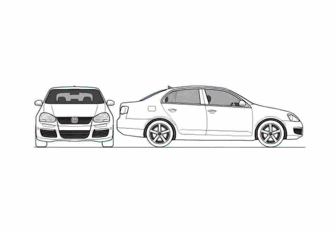 Blueprint Volkswagen Jetta Sedan 2010 A4 Photo Print
