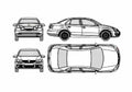 Blueprint Volkswagen Jetta V 1K) Sedan 2007 A4 Photo Print