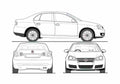 Blueprint Volkswagen Jetta V 1K) Sedan 2008 A4 Photo Print