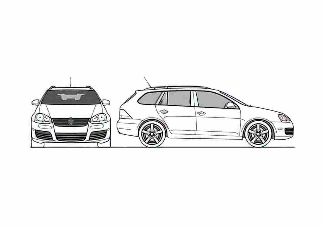 Blueprint Volkswagen Jetta Variant Wagon 2010 A4 Photo Print
