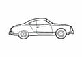 Blueprint Volkswagen Karmann Ghia Coupe 1961 A4 Photo Print