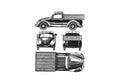Blueprint Volkswagen Kdf Wagen Type 825 Pick up 1968 A4 Photo Print