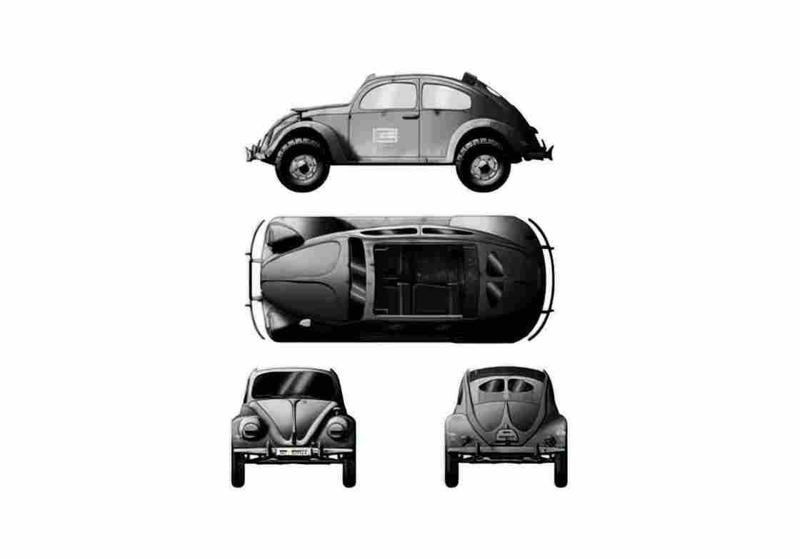 Blueprint Volkswagen Kdf Wagen Type 87 Coupe 1942 A4 Photo Print