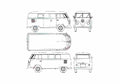 Blueprint Volkswagen Kombi Van 1963 A4 Photo Print