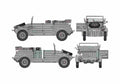 Blueprint Volkswagen Kubelwagen Cabriolet 1944 A4 Photo Print