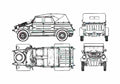 Blueprint Volkswagen Kubelwagen Wagon 1944 A4 Photo Print