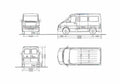 Blueprint Volkswagen LT 28 Typ 2D) 3000 Van 1996 A4 Photo Print