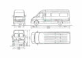 Blueprint Volkswagen LT 35 Typ 2D) 4025 Van 1996 A4 Photo Print