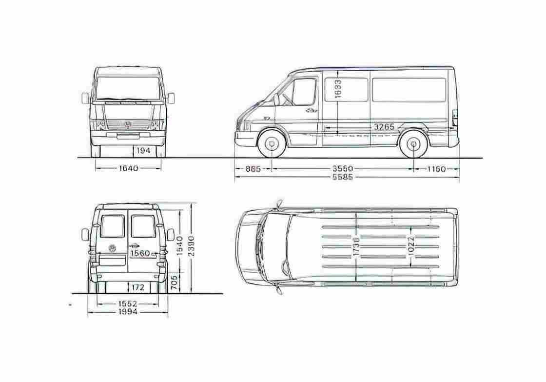 Blueprint Volkswagen LT 46 Typ 2D) 3550 Van 1996 A4 Photo Print