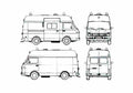 Blueprint Volkswagen LT1 Van 1979 A4 Photo Print