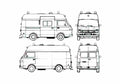 Blueprint Volkswagen LT3 Fire Van 1979 A4 Photo Print