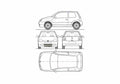 Blueprint Volkswagen Lupo Hatchback 1999 A4 Photo Print