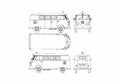 Blueprint Volkswagen Microbus Bus 1960 A4 Photo Print