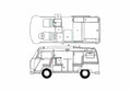 Blueprint Volkswagen Microbus Bus 1984 A4 Photo Print
