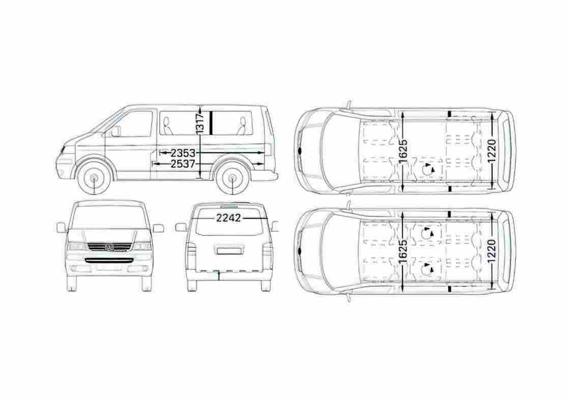 Blueprint Volkswagen Multivan Van 2006 A4 Photo Print