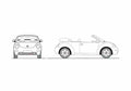 Blueprint Volkswagen New Beetle Cabriolet 2005 A4 Photo Print