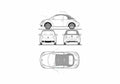 Blueprint Volkswagen New Beetle Cabriolet 2009 A4 Photo Print