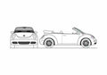 Blueprint Volkswagen New Beetle Convertible Cabriolet 2010 A4 Photo Print