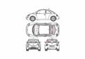 Blueprint Volkswagen New Beetle Hatchback 1999 A4 Photo Print