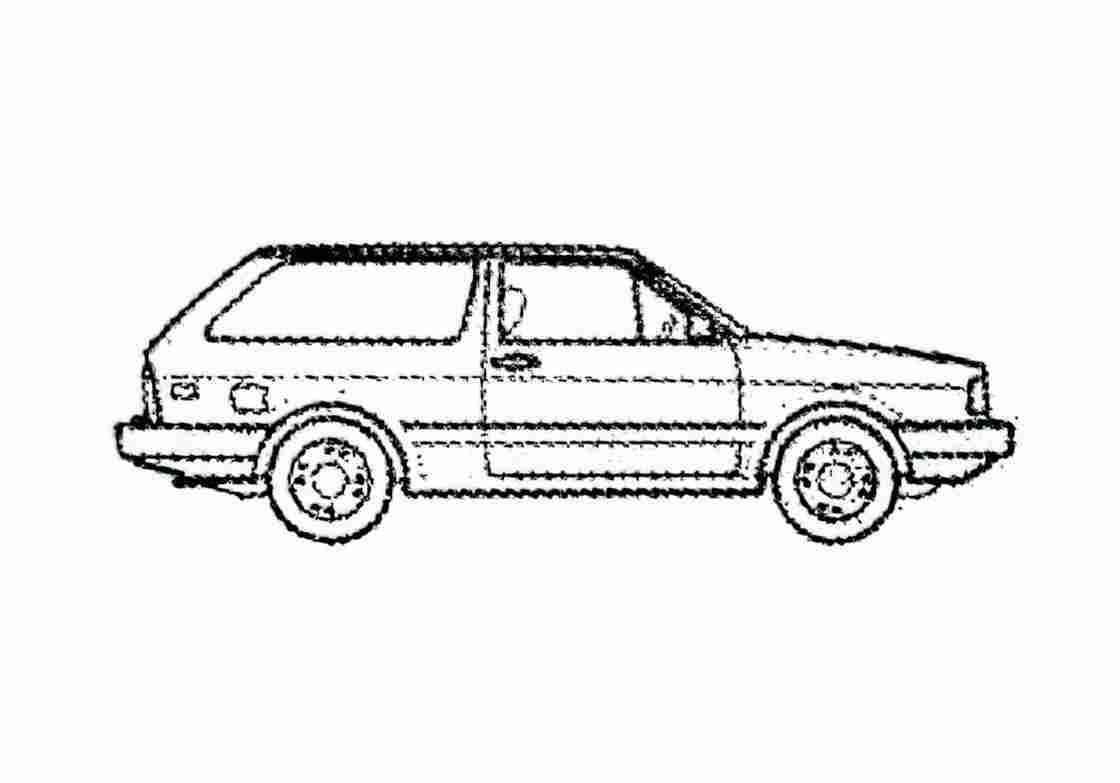 Blueprint Volkswagen Parati Hatchback 1987 A4 Photo Print
