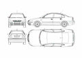 Blueprint Volkswagen Passat B5 Sedan 2001 A4 Photo Print