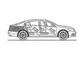 Blueprint Volkswagen Passat CC 4 door Coupe 2008 A4 Photo Print