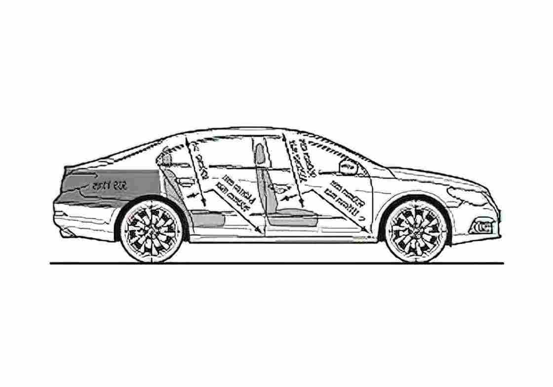 Blueprint Volkswagen Passat CC 4 door Coupe 2008 A4 Photo Print