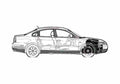 Blueprint Volkswagen Passat GLX Sedan 2003 A4 Photo Print