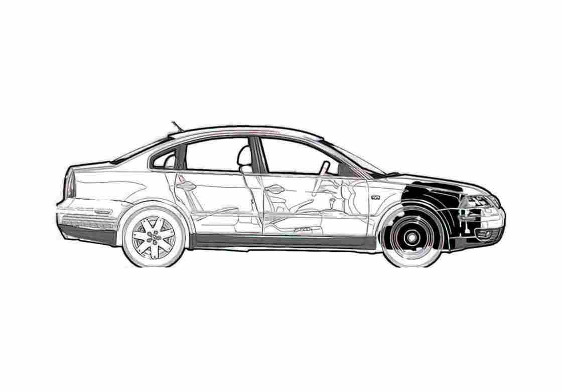 Blueprint Volkswagen Passat GLX Sedan 2003 A4 Photo Print