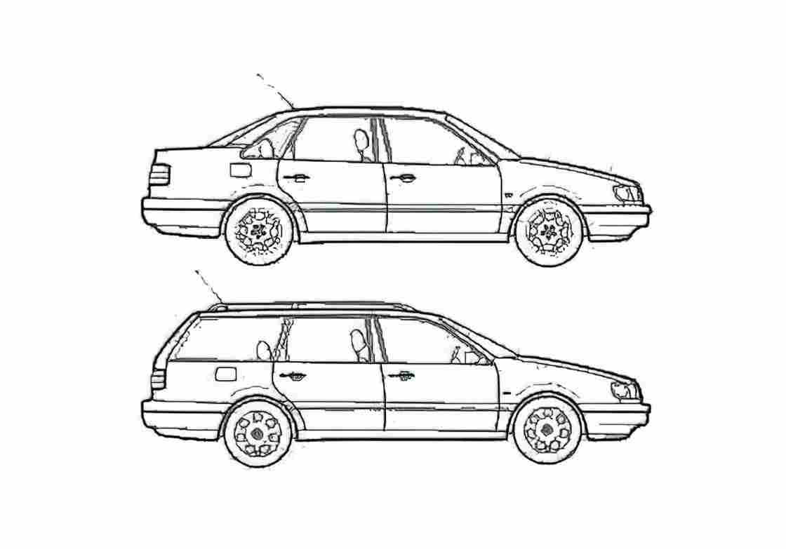 Blueprint Volkswagen Passat MK III Sedan 2006 A4 Photo Print