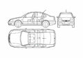Blueprint Volkswagen Passat Sedan 2005 A4 Photo Print