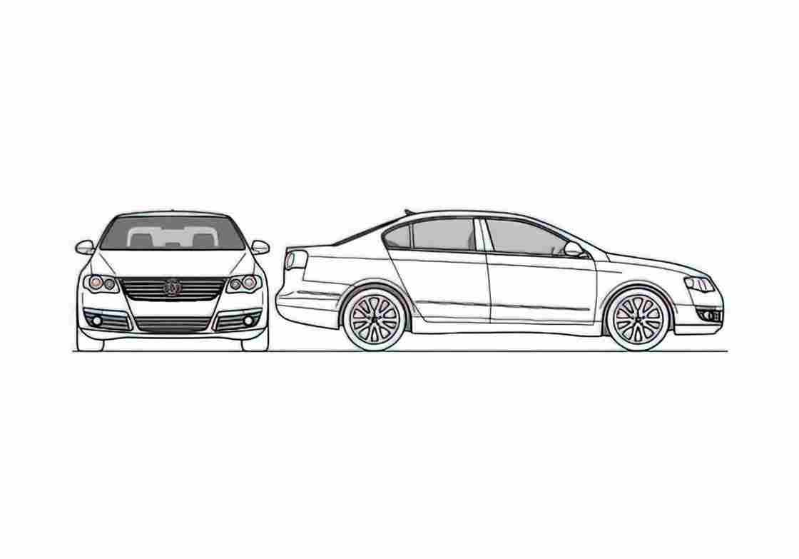 Blueprint Volkswagen Passat Sedan 2010 A4 Photo Print