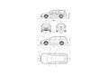 Blueprint Volkswagen Passat V B5.5) Variant Wagon 2001 A4 Photo Print