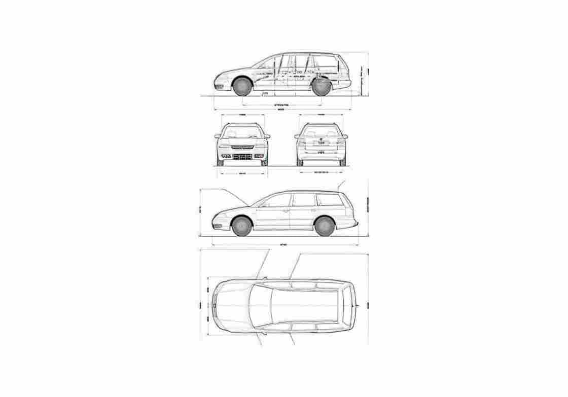Blueprint Volkswagen Passat V B5.5) Variant Wagon 2001 A4 Photo Print