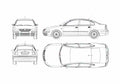 Blueprint Volkswagen Passat V B5) Sedan 1996 A4 Photo Print