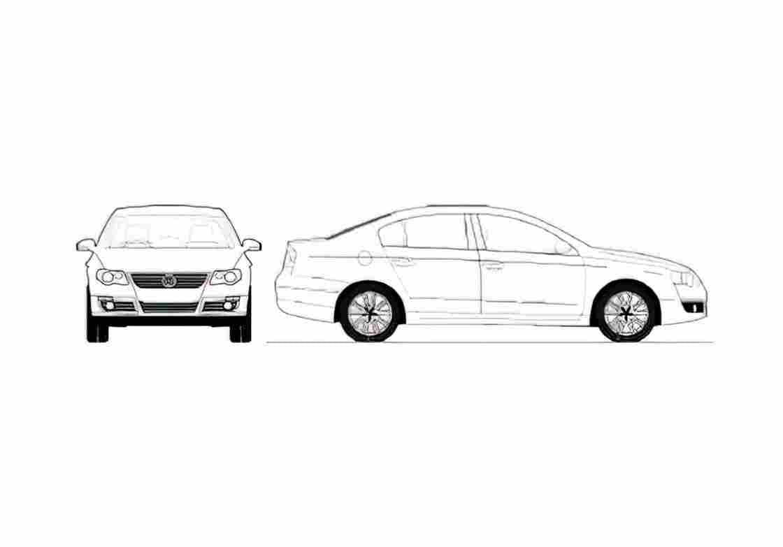 Blueprint Volkswagen Passat VI B6) Sedan 2007 A4 Photo Print