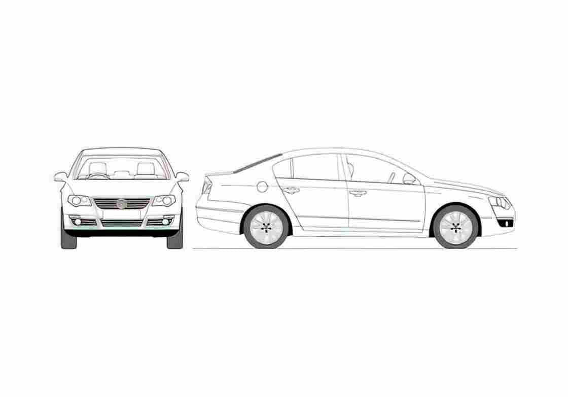Blueprint Volkswagen Passat VI B6) Sedan 2008 A4 Photo Print