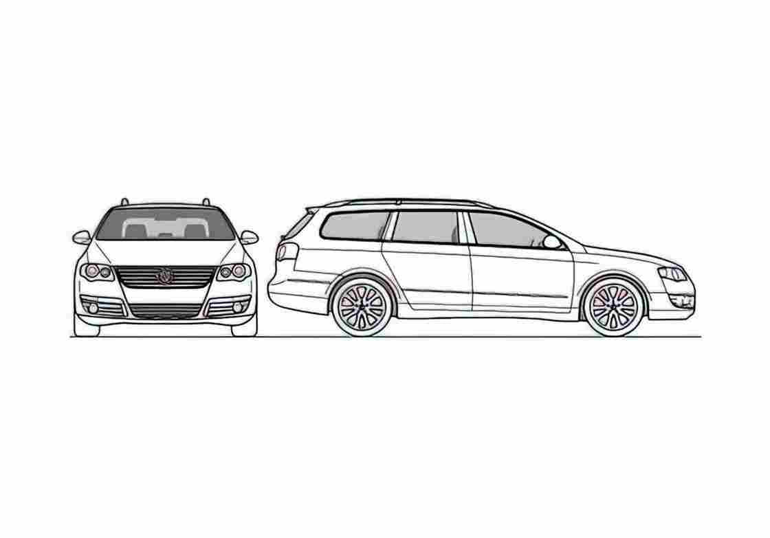 Blueprint Volkswagen Passat Variant Wagon 2010 A4 Photo Print