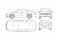 Blueprint Volkswagen Phaeton Sedan 2004 A4 Photo Print