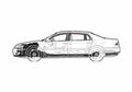 Blueprint Volkswagen Phaeton V8 Sedan 2006 A4 Photo Print