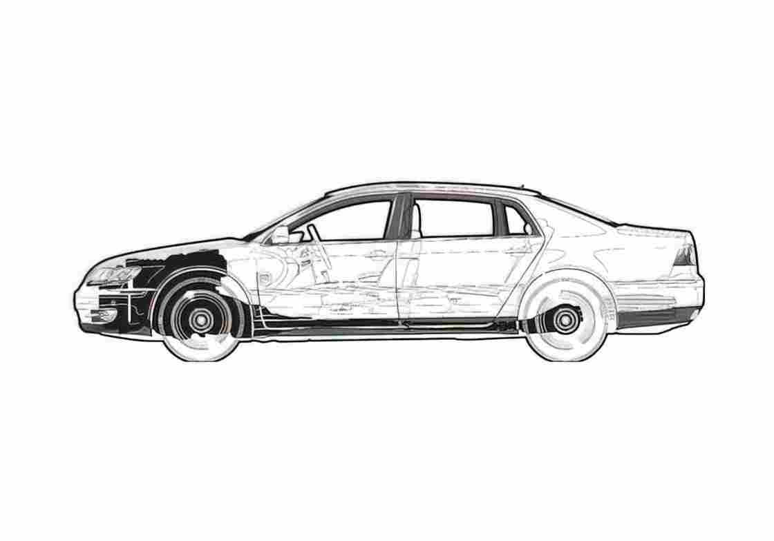 Blueprint Volkswagen Phaeton V8 Sedan 2006 A4 Photo Print