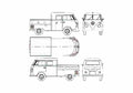 Blueprint Volkswagen Pick Up Double Cab Pick up 1963 A4 Photo Print