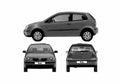 Blueprint Volkswagen Polo 3 door Hatchback 2006 A4 Photo Print